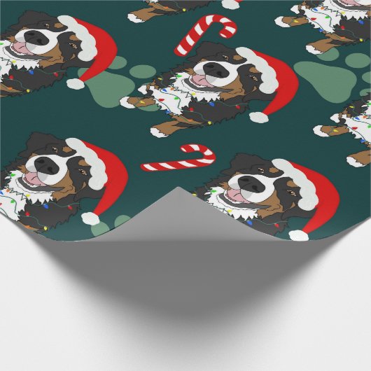 KerstBernese Mountain Dog Cadeaupapier (Hoek)