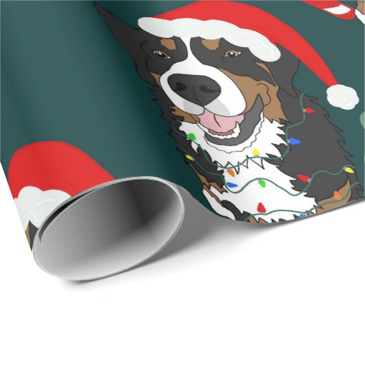 KerstBernese Mountain Dog Cadeaupapier (Rol Hoek)