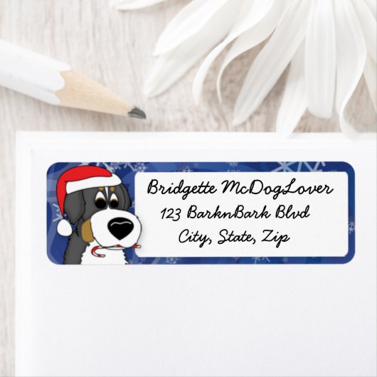 KerstBernese Mountain Dog Etiket (Insitu)