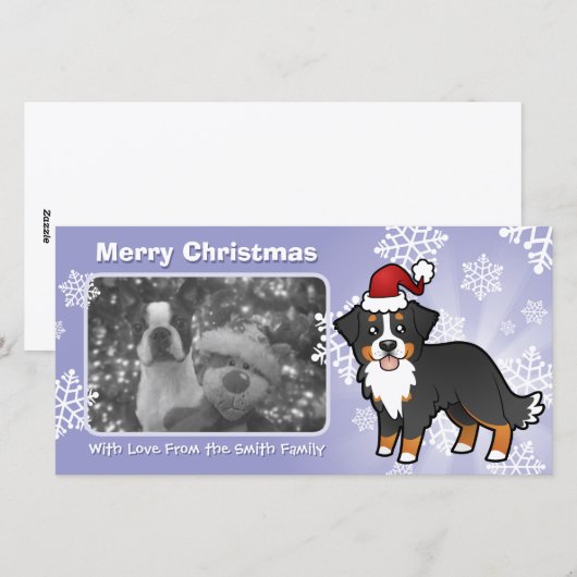 KerstBernese Mountain Dog Feestdagenkaart (Voorkant / Achterkant)