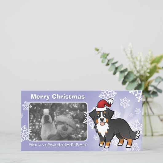 KerstBernese Mountain Dog Feestdagenkaart (Staand voorkant)