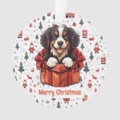 kerstBernese Mountain Dog gepersonaliseerd Ornament (voorkant)
