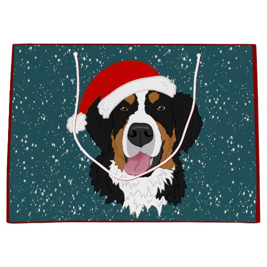 KerstBernese Mountain Dog Groot Cadeauzakje (Voorkant)