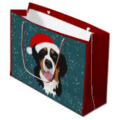 KerstBernese Mountain Dog Groot Cadeauzakje (Voorkant Gekanteld)