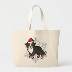 KerstBernese Mountain Dog Grote Tote Bag