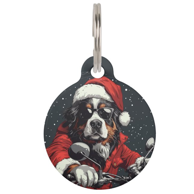 KerstBernese Mountain Dog Huisdierpenning (Voorkant)