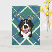 KerstBernese Mountain Dog Kaart (Gele Bloem)