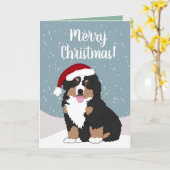 KerstBernese Mountain Dog Kaart (Gele Bloem)