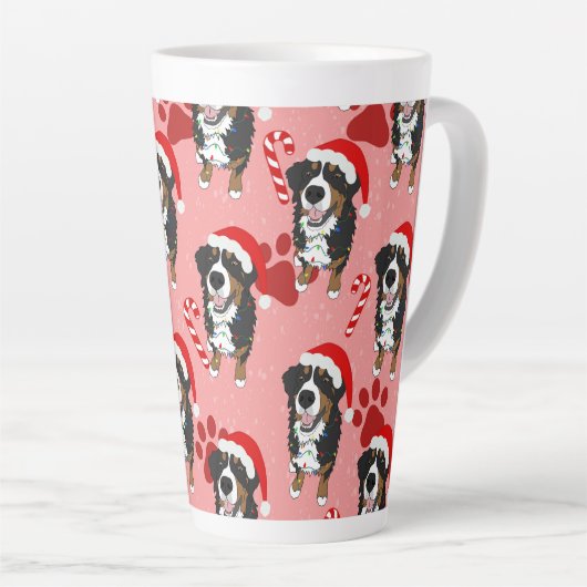 KerstBernese Mountain Dog Latte Mok (Rechterhoek)