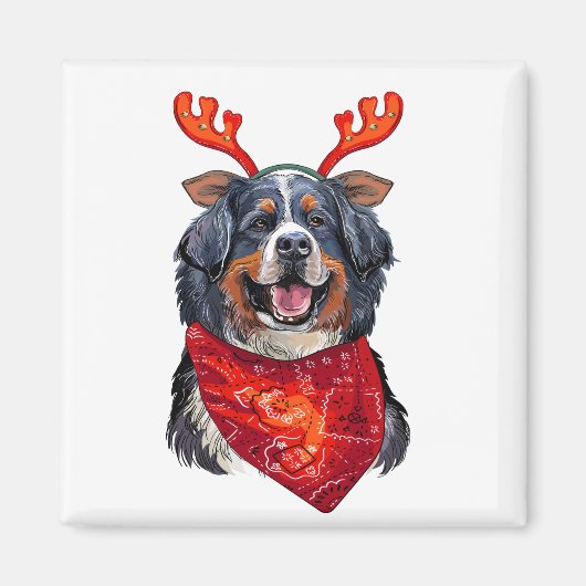 KerstBernese Mountain Dog Magneet (Voorkant)