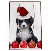 KerstBernese Mountain dog Medium Gift Bag Cadeauzakje (Achterkant)