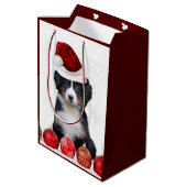 KerstBernese Mountain dog Medium Gift Bag Cadeauzakje (Achterkant Gekanteld)