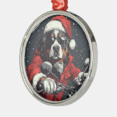 KerstBernese Mountain Dog Metalen Ornament (Links)