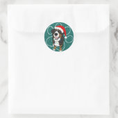 KerstBernese Mountain Dog Ronde Sticker (Tas)