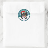 KerstBernese Mountain Dog Ronde Sticker (Tas)