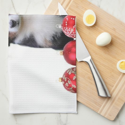 KerstBernese Mountain Dog Theedoek (Quarter Fold)