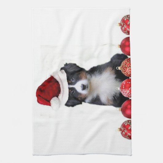 KerstBernese Mountain Dog Theedoek (Verticaal)