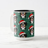 KerstBernese Mountain Dog Tweekleurige Koffiemok (Voorkant links)