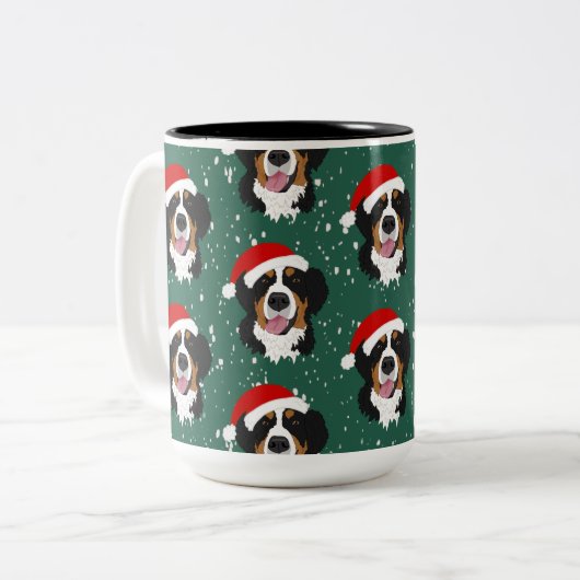 KerstBernese Mountain Dog Tweekleurige Koffiemok (Voorkant links)