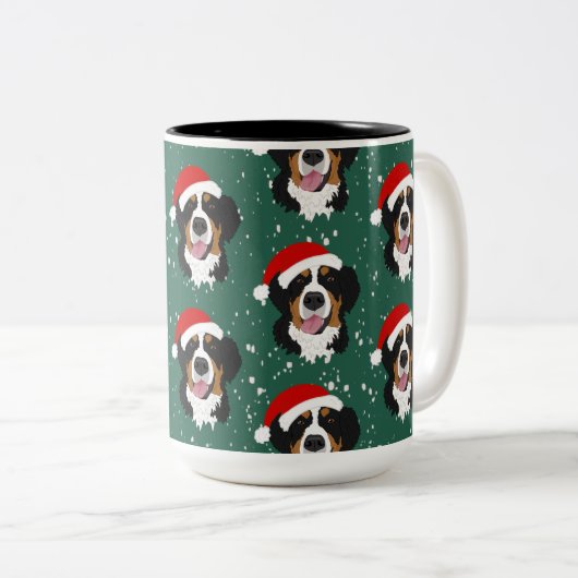 KerstBernese Mountain Dog Tweekleurige Koffiemok (Voorkant rechts)