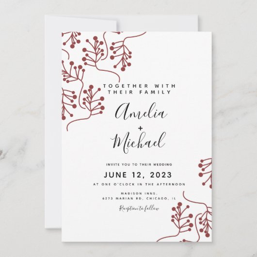 KerstBerry en Botanische bruiloft met Pset Kaart (Voorkant)