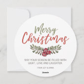 KerstBerry Wreath | Ronde kaart (Achterkant)