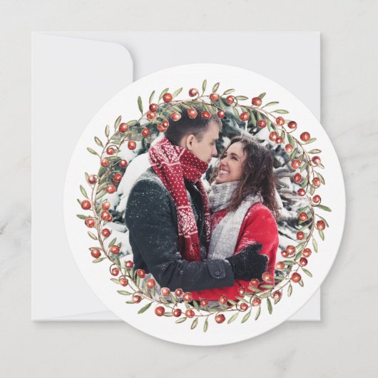 KerstBerry Wreath | Ronde kaart (Voorkant)