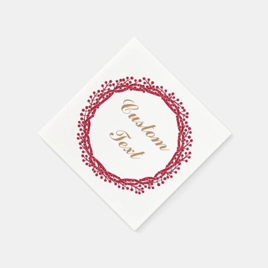 Kerstbes krans aangepaste cocktail servetten (Hoek)