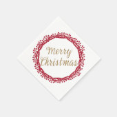 Kerstbes krans cocktail servetten (Hoek)