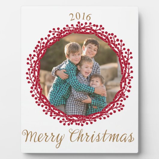 kerstbes met aangepaste fotoplaque fotoplaat (Voorkant)