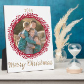 kerstbes met aangepaste fotoplaque fotoplaat (Zijkant)