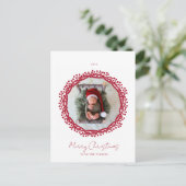 kerstbes met foto briefkaart (Staand voorkant)