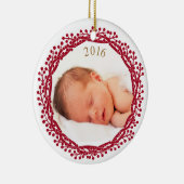 kerstbes met foto-versiering keramisch ornament (Rechts)