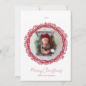 kerstbes met fotokaart kaart (Voorkant)