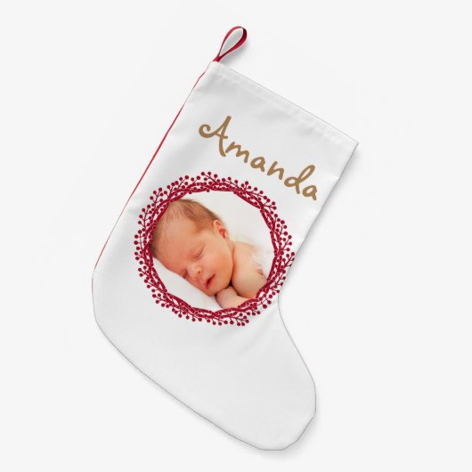 kerstbes met foto's kleine kerstsok (Voorkant (Hangend))