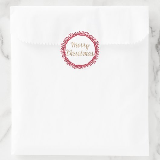 kerstbes met sticker (Tas)