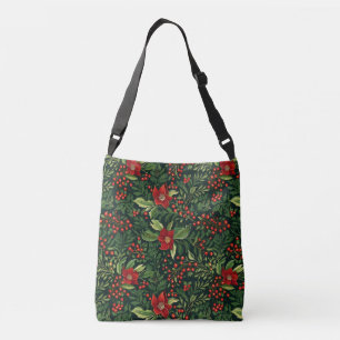 Kerstbessen Bloemen Crossbody Tas