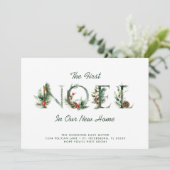 Kerstbessen Bloemen Noel Vakantie Verhuizen Aankondiging (Staand voorkant)