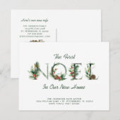 Kerstbessen Bloemen Noel Vakantie Verhuizen Aankondigingskaart (Voorkant / Achterkant)