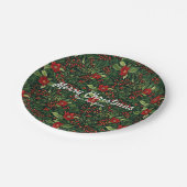 Kerstbessen Bloemen Papieren Bordje (Gekanteld)