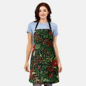 Kerstbessen Bloemen Schort (Gedragen)