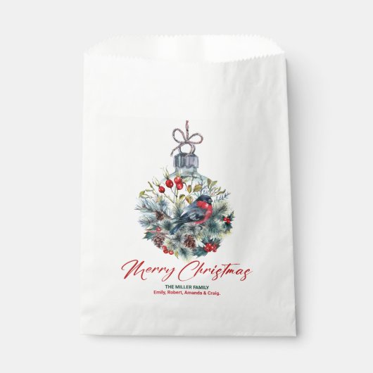 Kerstbessen & Bullfinch Ornament Bedankzakje (Voorkant)