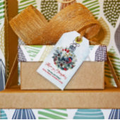 Kerstbessen & Bullfinch Ornament Cadeaulabel