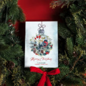 Kerstbessen & Bullfinch Ornament Kaart