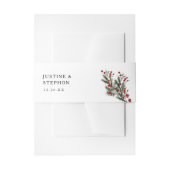 Kerstbessen & dennenappel Holly Berry Uitnodigingen Wikkel (Voorkant Voorbeeld)