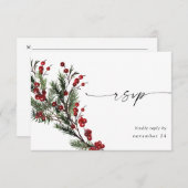 Kerstbessen & Dennengroen met maaltijd RSVP (Voorkant / Achterkant)