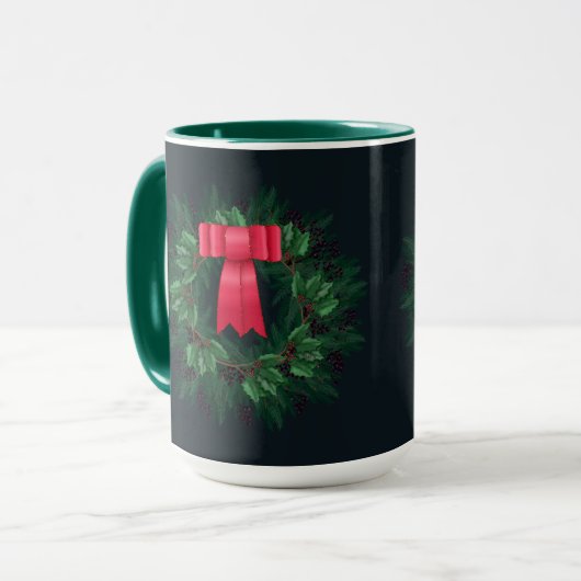 kerstbessen en bijkantoren met schroefdraad mok (Voorkant links)