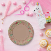 Kerstbessen en blad op bord van kraftpapier (Feest)