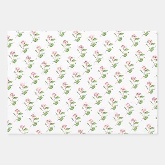 kerstbessen en gesorteerde spoelbakken inpakpapier vel (Voorkant 2)