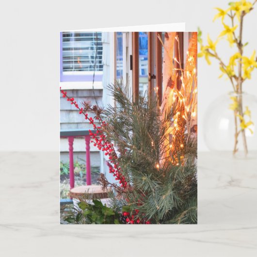 Kerstbessen en lichten - Martha's Vineyard Kaart (Gele Bloem)